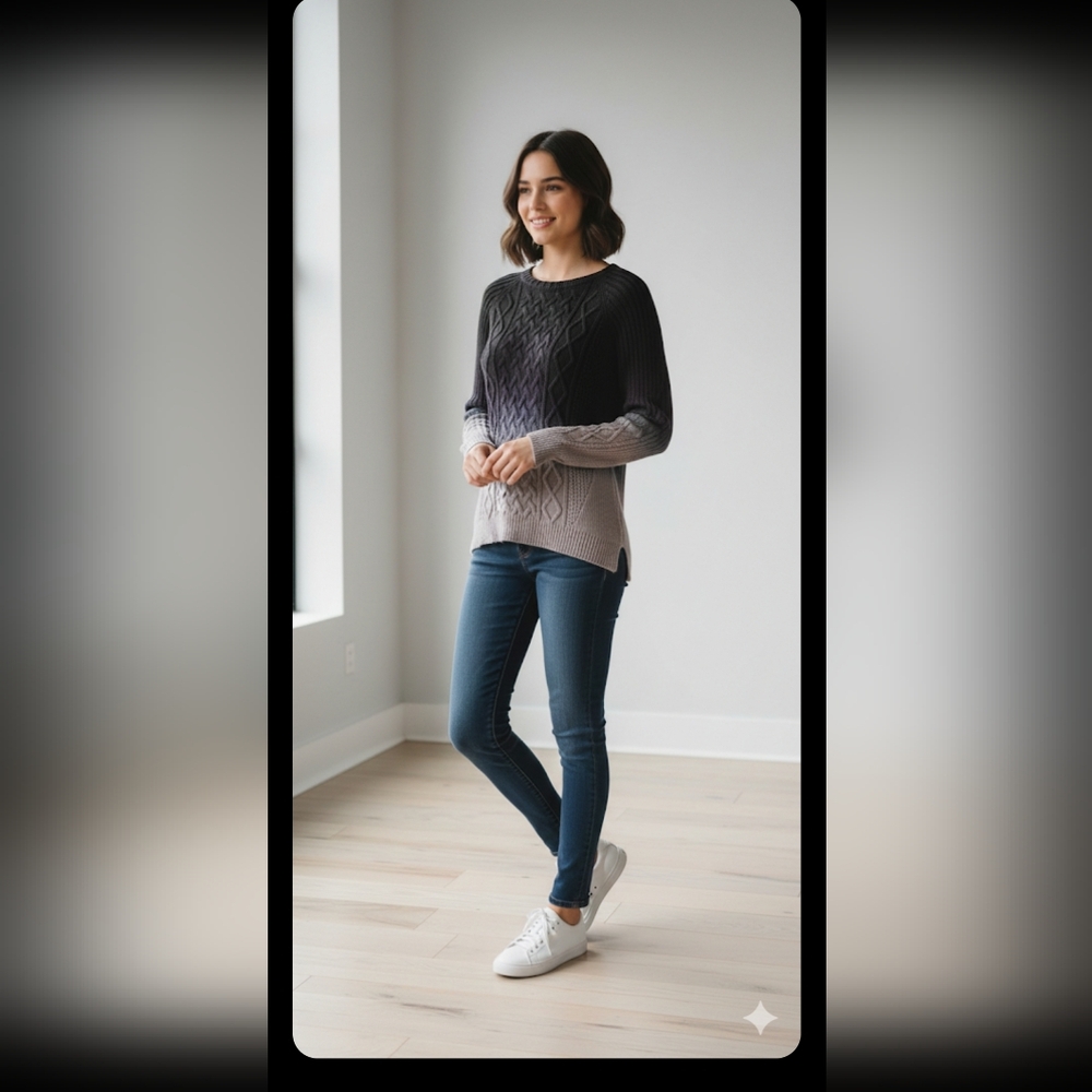 Michael Kors Ombre cable knit sweater Size Small.